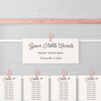 Cream Wedding Hanging Seating Chart Header Card