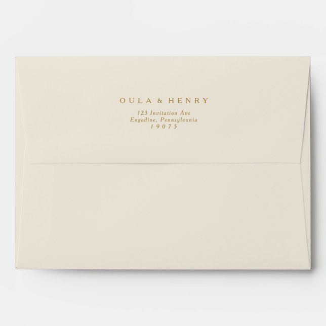 Cream Wedding Invitation Envelope (Back (Top Flap))