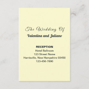 Cream Wedding Reception Portrait Enclosure Card