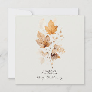 Cream Whispers of Fall Bridal Shower Thank Invitation