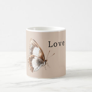 Cream White Butterfly Coffee Mug