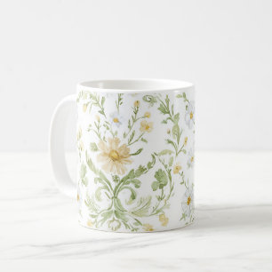 Cream White Flowers   Coffee Mug