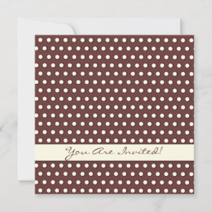 Cream White Ivory Polka Dot Pattern Invitation