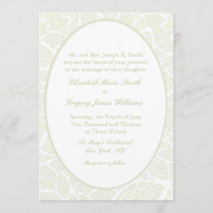 Cream&White Lace Wedding Invitations