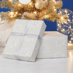 Cream White Snowflakes Christmas Wrapping Paper