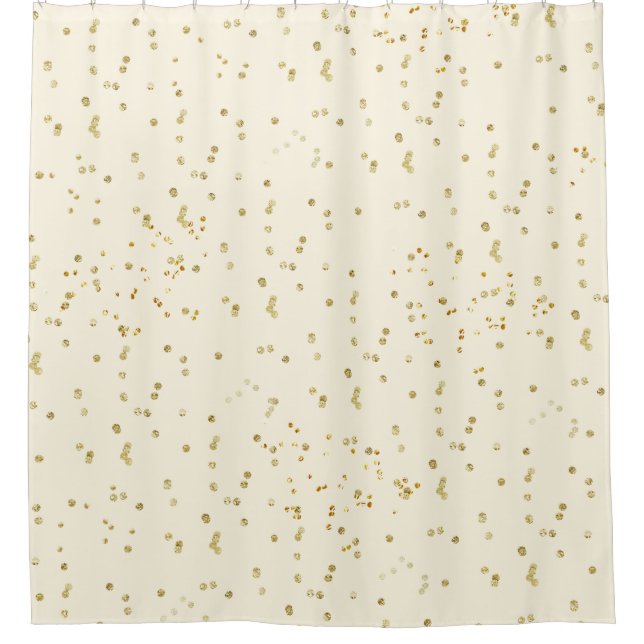 Cream with gold confetti scatter polka dots (Front)