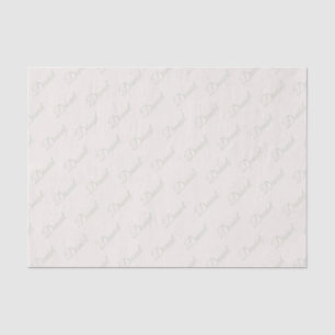 Cream with pastel green text. tissue paper