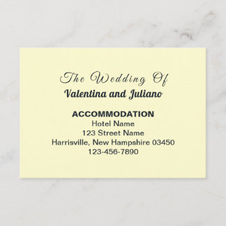 Cream With Slate Typography Wedding Accommodation Enclosure Card