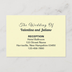 Cream With Slate Typography Wedding Reception Enclosure Card