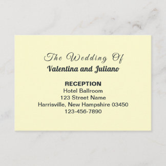 Cream With Slate Typography Wedding Reception Enclosure Card