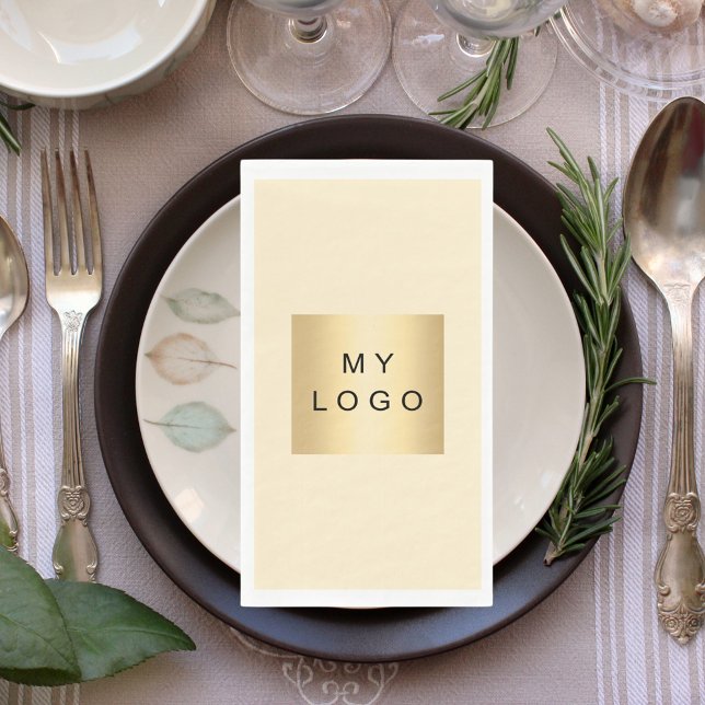Cream yellow business logo napkin (Creator Uploaded)