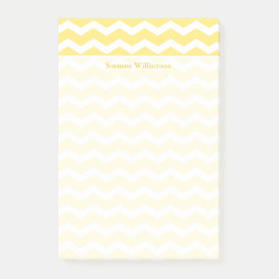 Cream Yellow Chevron Border Post-it Notes