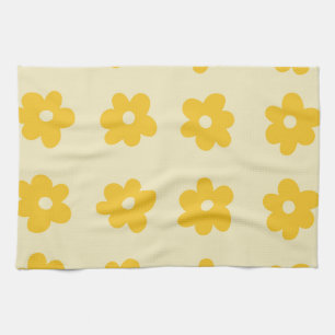Cream Yellow Tropical Floral Botanical Spring Kitchen Towel