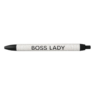 Cream Zebra Print Personalized Text Black Ink Pen