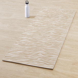 Cream Zebra Print Yoga Mat