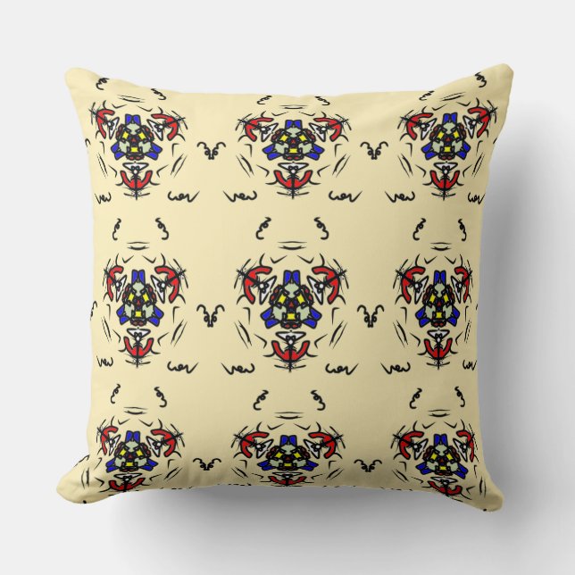 Cream Zen Mandala" Throw Pillow (Front)