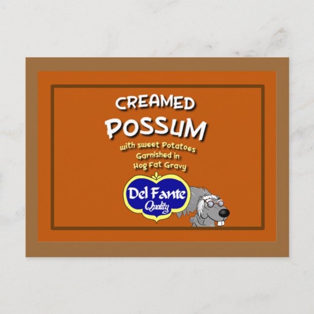 Creamed Possum Recipe Card (Front)