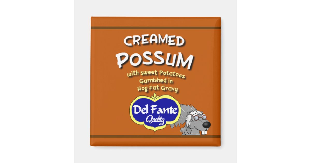 Creamed Possum soup can label magnet | Zazzle.ca