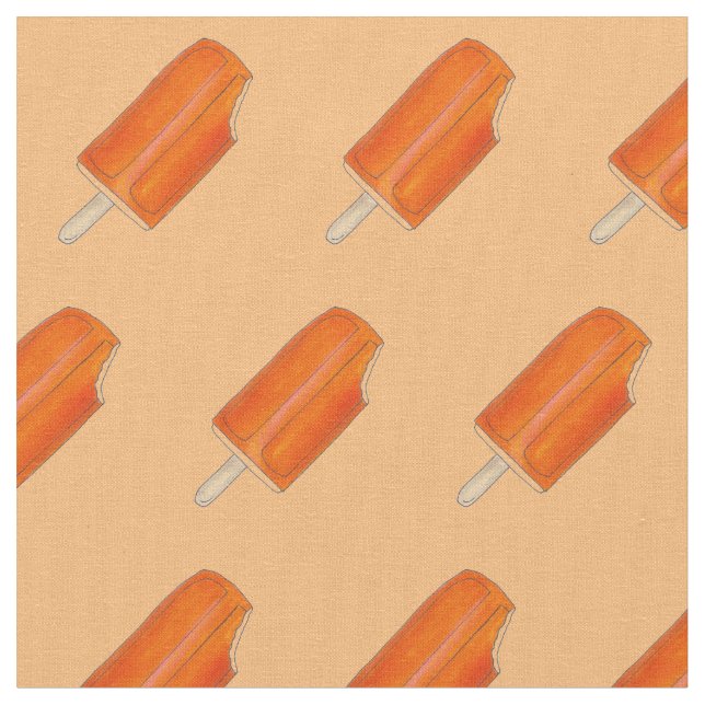 Creamsicle Orange Creme Ice Cream Popsicle Pop Fabric (Close Up)