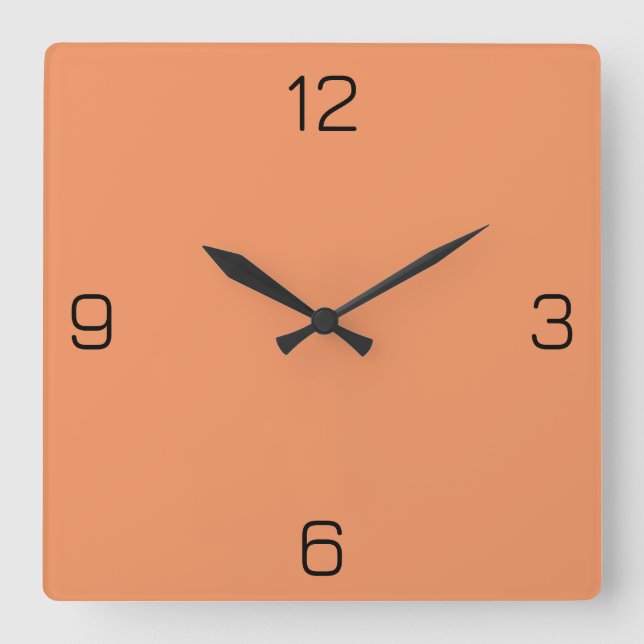 Creamsicle Orange F19360 Colour - Add a Name Optio Square Wall Clock (Front)