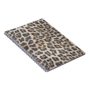 Creamy Brown Black Leopard Sparkle Notebook