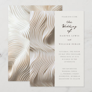 Creamy flowing ivory wedding invitation