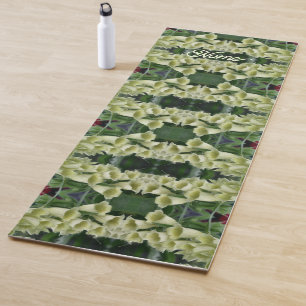 Creamy Foxglove Flower Abstract Personalized Yoga Mat