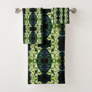 Creamy Foxglove Flowers Abstract Bath Towel Set