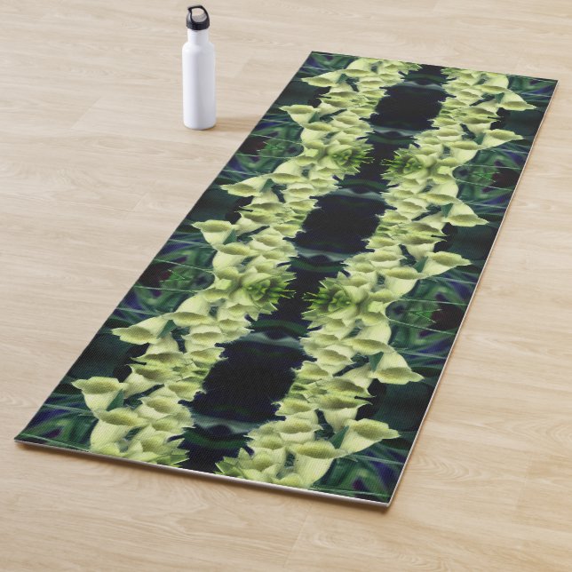 Creamy Foxglove Flowers Abstract Yoga Mat (In Situ)
