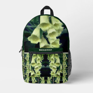 Creamy Foxglove Flowers Personalized Printed Backpack