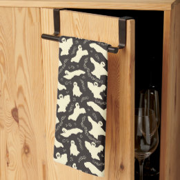 Creamy Ghosts - Halloween pattern. Kitchen Towel