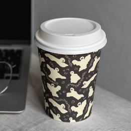 Creamy Ghosts - Halloween pattern. Paper Cups