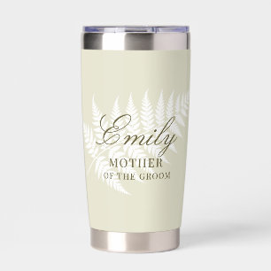 Creamy Green Mother of the Groom Personalized Fern Insulated Tumbler