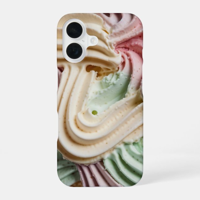 Creamy ice cream pastel colours iPhone 16 case (Back)
