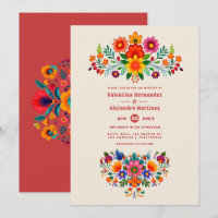 Creamy Linen & Fiesta Red Folk Art Fiesta Wedding