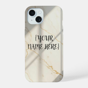 Creamy Marble Monogram Barely There iPhone 15 Case