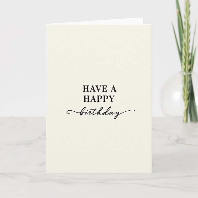 Creamy Minimalist Birthday Card (Front)