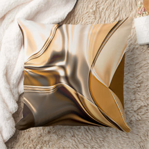 Creamy orange to brown twisted reflecting lighting throw pillow