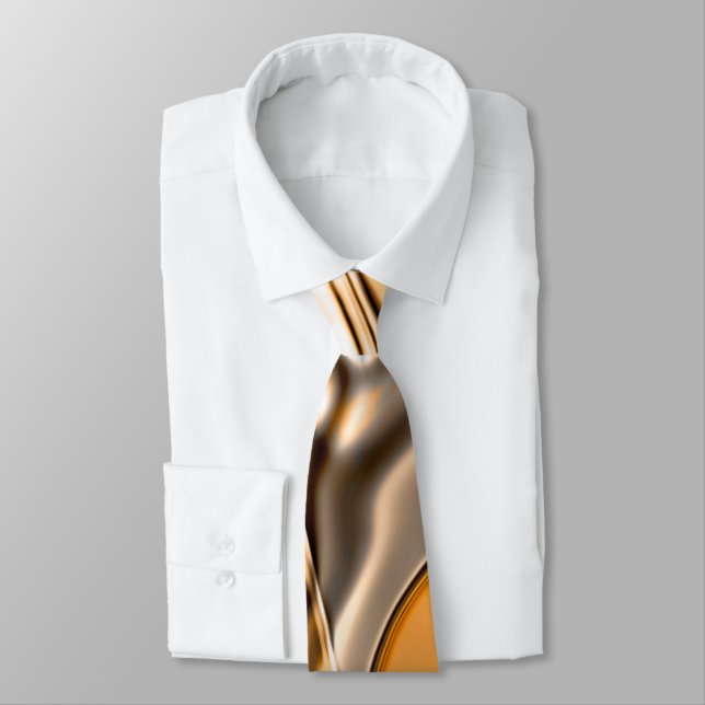 Creamy orange to brown twisted reflecting lighting tie (Tied)