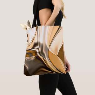 Creamy orange to brown twisted reflecting lighting tote bag