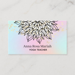 *~* Creamy Pastels Mandala Glitter Spiritual Yoga Business Card