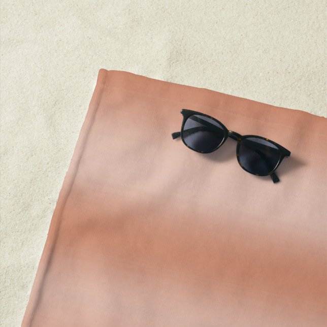 Creamy Peach Rose Blush Ombre     Beach Towel (In Situ)