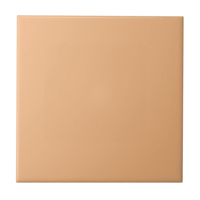 Creamy Peach Solid Colour | #f2b57f Tile (Front)