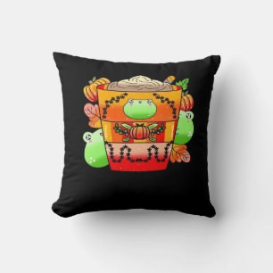 Creamy Pumpkin Spice Latte Season Throw Pillow