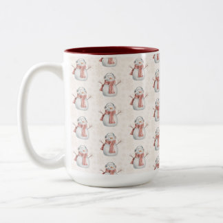 Creamy Snowman Two-Tone Coffee Mug