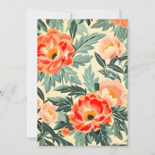 Creamy Vintage Peach Blossom Watercolor Holiday Card