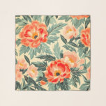 Creamy Vintage Peach Blossom Watercolor Scarf<br><div class="desc">Classic beauty of delicate blooms in soft,   timeless elegance creamy hues.</div>