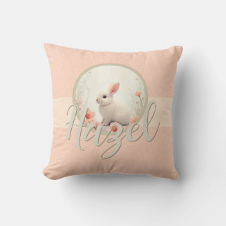 Creamy White Bunny Throw Pillow