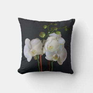 Creamy White Orchid Throw Pillow
