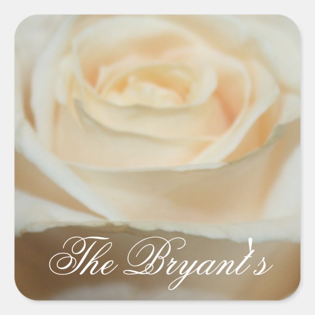 Creamy White Rose Stickers Template (Front)
